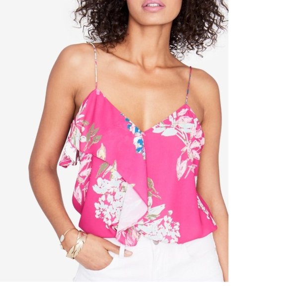 RACHEL Rachel Roy Tops - NWT RACHEL ROY Pink Floral Ruffled Sleeveless Tank